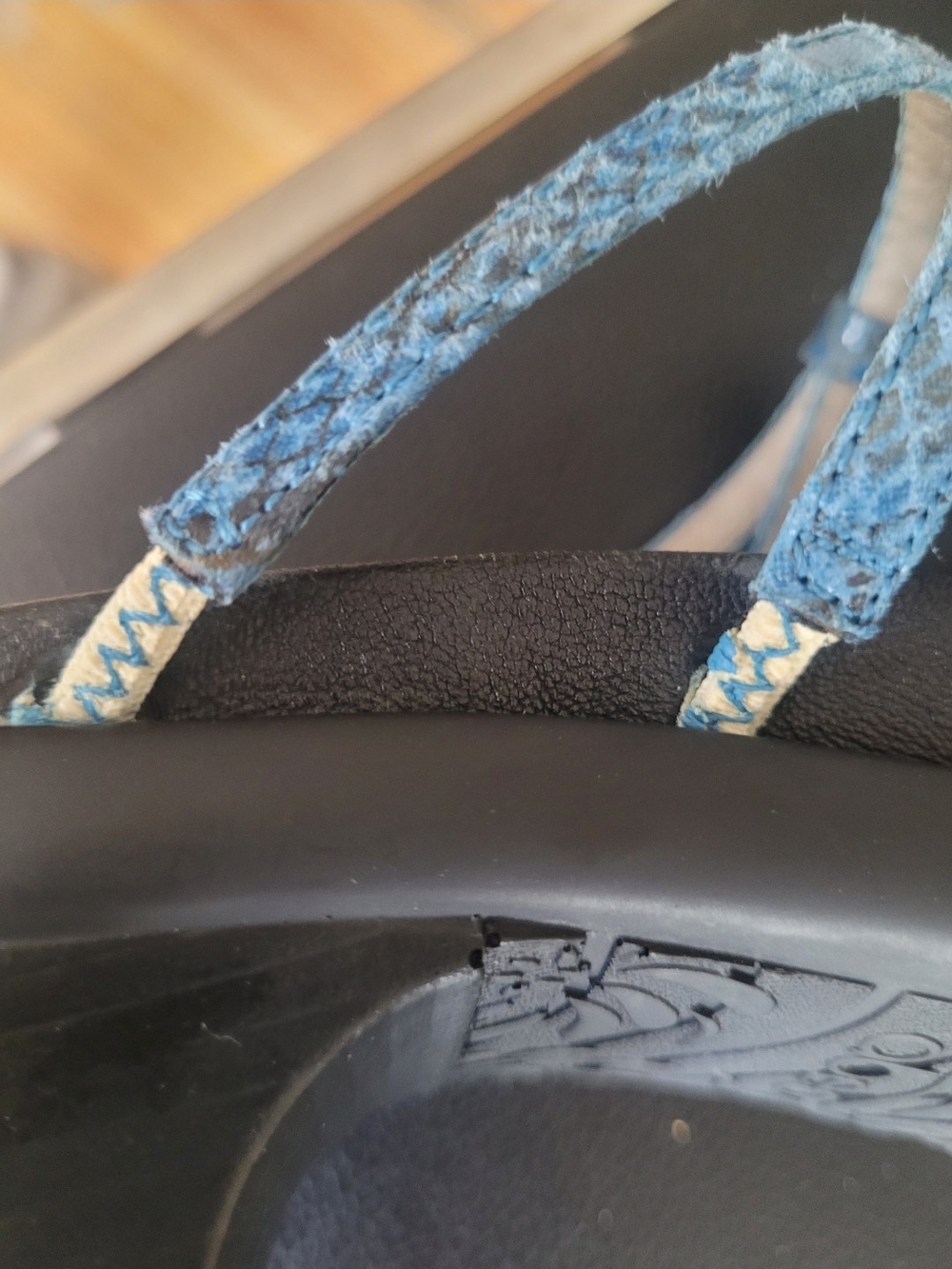 Abeo Grace Blue Strappy Mid-Heel Sandals,Leather,Women's 9 - Picture 8 of 12